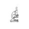 Microscope hand drawn outline doodle icon.