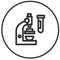 Microscope icon. Examining the collected sample for possible contamination