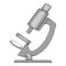 Microscope icon, gray monochrome style