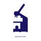 Microscope icon on a white background with text. Laboratory research concept.