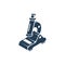 Microscope isometric 3d glyph icon. Medical biological diagnostics