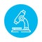 Microscope laboratory block style icon