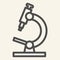 Microscope line icon. Scientific microscope outline style pictogram on white background. Pharmacy and science research