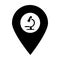 Microscope map pin pointer icon. Element of map point for mobile concept and web apps. Icon for website design and app development