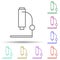 Microscope multi color icon. Simple thin line, outline vector of school icons for ui and ux, website or mobile application