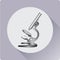 Microscope school. Microscope school. Vintage. Flat icon.