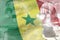 Microscope on Senegal flag - science development conceptual background. Research in biochemistry or genetics, 3D illustration of