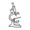 Microscope sketch engraving vector illustration