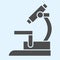 Microscope solid icon. Biochemistry and microbiology medical equipment. Health care vector design concept, glyph style