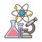 Microscope test tubes and atom