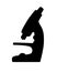 Microscope - vector black silhouette for logo or pictogram. Microscope - vector icon for your logo. Scientific, medical