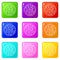 Microscopic bacteria icons set 9 color collection