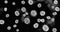 Microscopic COVID-19 Coronavirus Molecules Black and White - nCOV Influenza Virus Pathogen Under Macro Medical Lab Microscope
