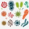 Microscopic viruses. Vector