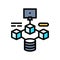 microservices software color icon vector illustration