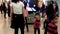 Microsoft staff demonstrates with children dance game