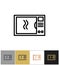 Microwave icon, household food meal cooking symbols, home kitchenware appliances