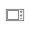 Microwave icon vector. Outline cooking, line microwave symbol.