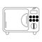 Microwave kitchen appliance symbol in black and white