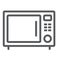 Microwave oven line icon, kitchen and cooking