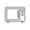 Microwave oven line icon, outline vector sign, linear style pictogram isolated on white.