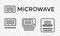 Microwave oven safe vector icon templates