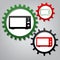 Microwave sign illustration. Vector. Three connected gears with