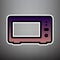 Microwave sign illustration. Vector. Violet gradient icon with b