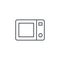 Microwave stove, household equipment, electric technology thin line icon. Linear vector symbol