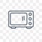 Microwave vector icon isolated on transparent background, linear