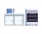 Microwaves ovens in drawer kitchen appliance isolated icon