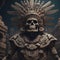 Mictlantecuhtli, the ancient aztec god of the underworld, above a pile of corpses, fantasy, intricate, elegant, highly detailed