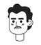 Mid adult mexican man black and white 2D vector avatar illustration