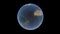 Mid-Atlantic Ridge, the Atlantic Ocean between America and Africa on the Earth Ball, an isolated globe on a black background, 3d r