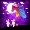 Mid Autumn Festival background with rabbit playing lanterns