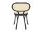 Mid-century bent beech-wood chair with woven cane backrest and seat. 3d render