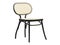 Mid-century bent beech-wood chair with woven cane backrest and seat. 3d render