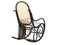 Mid-century bent beech-wood rocking chair with blanket. 3d render