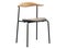 Mid-century metal side chair with padded seat. 3d render