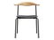 Mid-century metal side chair with padded seat. 3d render