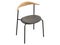 Mid-century metal side chair with padded seat. 3d render