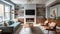 Mid Century Modern Contemporary Living Room Upgrade Interior - Generative AI