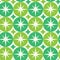 Mid Century Modern Groovy white starbursts on lime green and mint green big circles seamless pattern