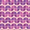 Mid century modern seamless pattern with geometric floral shapes colored in pink and purple