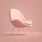 Mid century pink accent chair on pink background