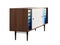 Mid-century style media console with retractable shelves. 3d render