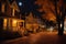 mid night street on halloween day generated by ai