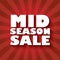 Mid season sale poster design with bold font and