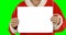 Mid section of santa claus holding blank placard