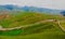 The midair view of Qilian Mountains. The Qilian Mountains, together with the Altyn-Tagh also known as Nan Shan, as it is to the